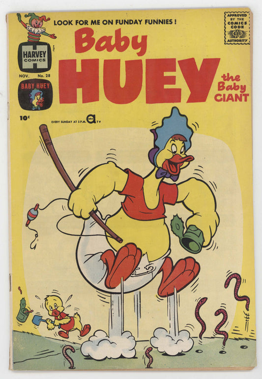 Baby Huey The Baby Giant 28 Harvey 1960 GD VG Marty Taras Fishing Pule Worms
