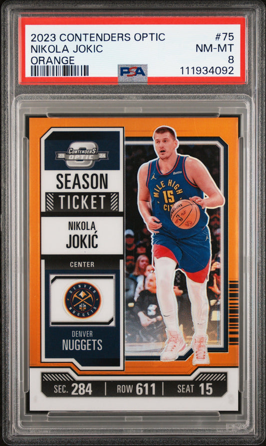2023 Panini Contenders Optic Orange Nikola Jokic 8 PSA #75 - Golden Apple Comics