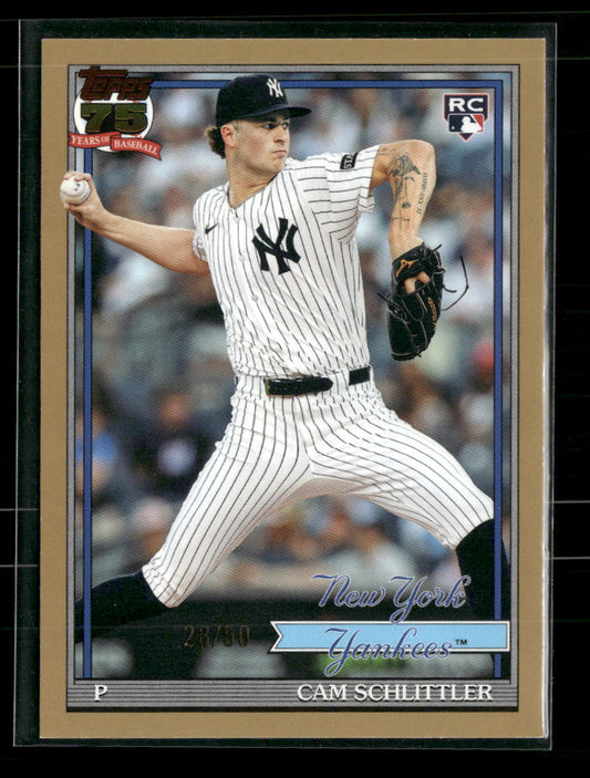 2026 Topps 1991 Topps Baseball Gold Cam Schlittler #/50 #T91-86 - Golden Apple Comics