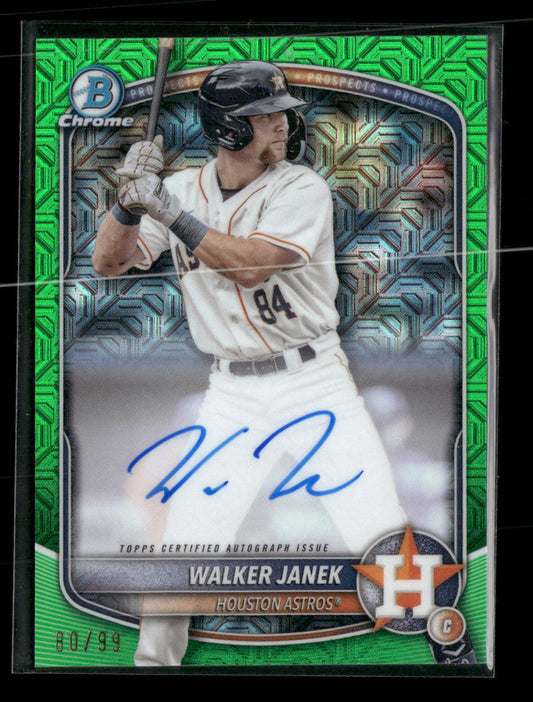 2025 Bowman Chrome Prospect Autographs Green Mojo Walker Janek #/99 #BMA-WJA - Golden Apple Comics
