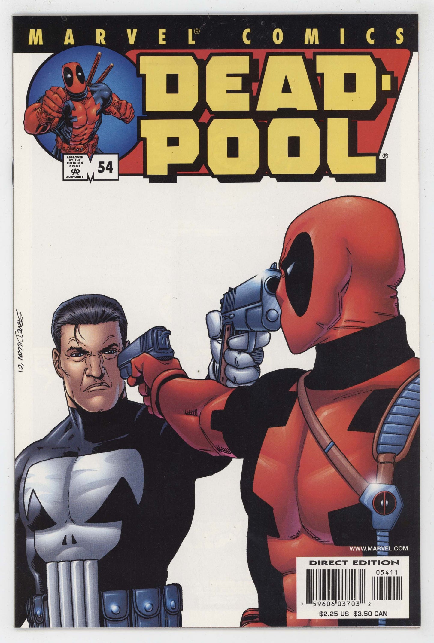 Deadpool 54 Marvel 2001 VF Steve Dillon Punisher Face Off Gun