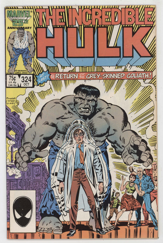Incredible Hulk 324 Marvel 1986 FN Grey Al Milgrom 1 Homage