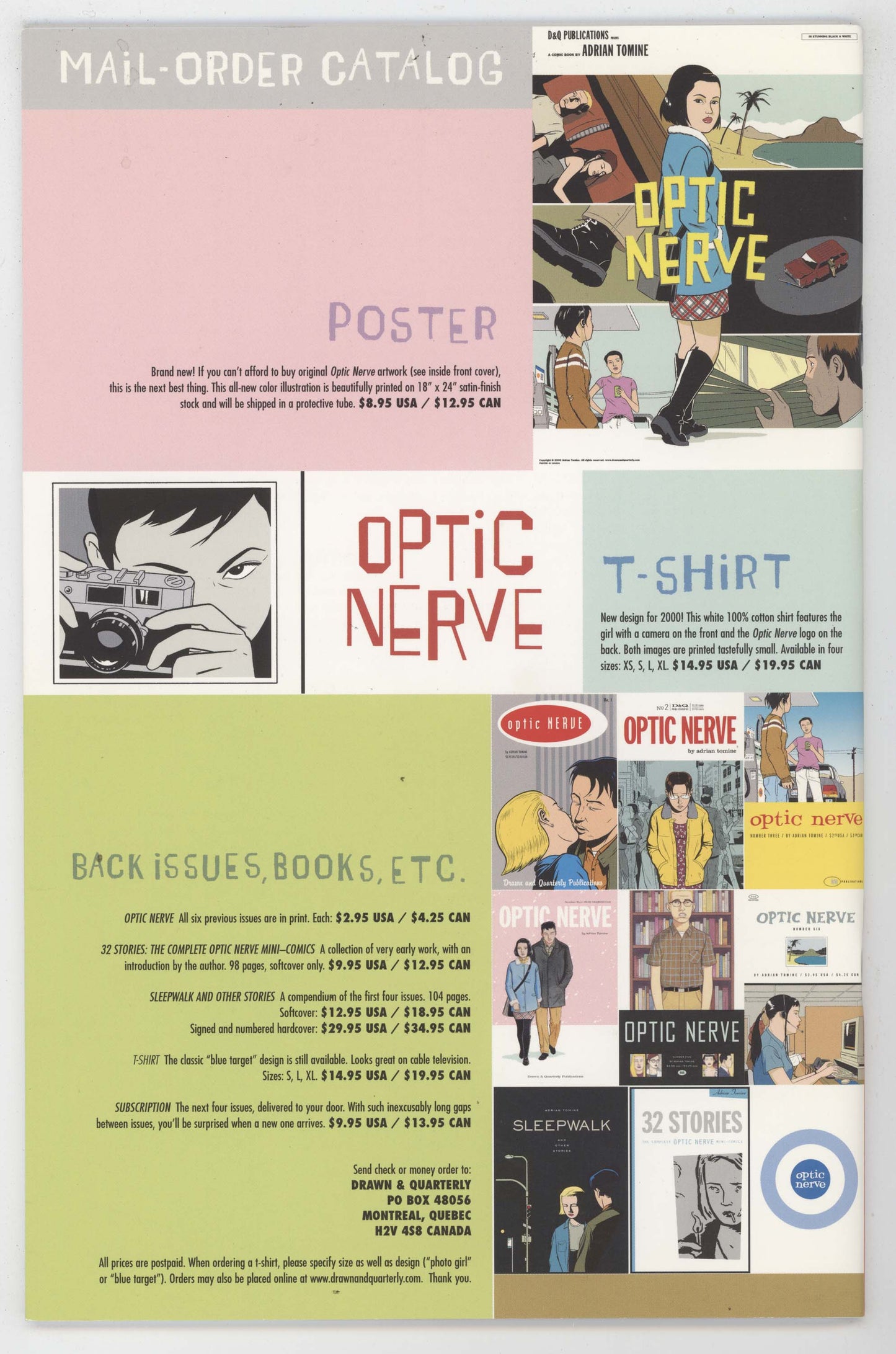 Optic Nerve 7 Drawn Quarterly 2000 NM- 9.2 2nd Print Adrian Tomine