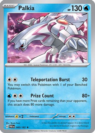 Palkia 040/182 - SV04 Paradox Rift Holofoil - Golden Apple Comics