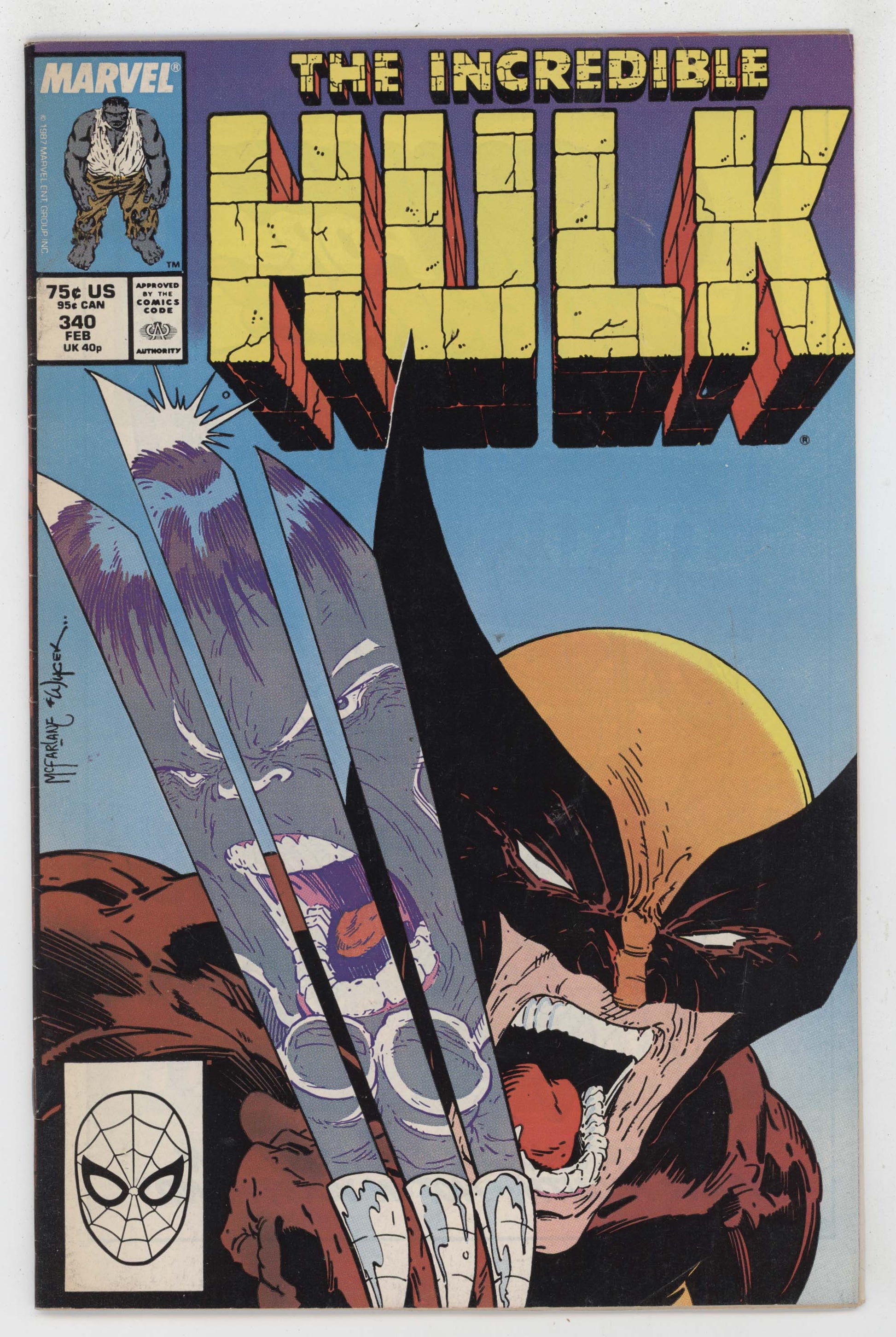Incredible Hulk 340 Marvel 1988 FN Todd McFarlane Wolverine X-Men - Golden Apple Comics