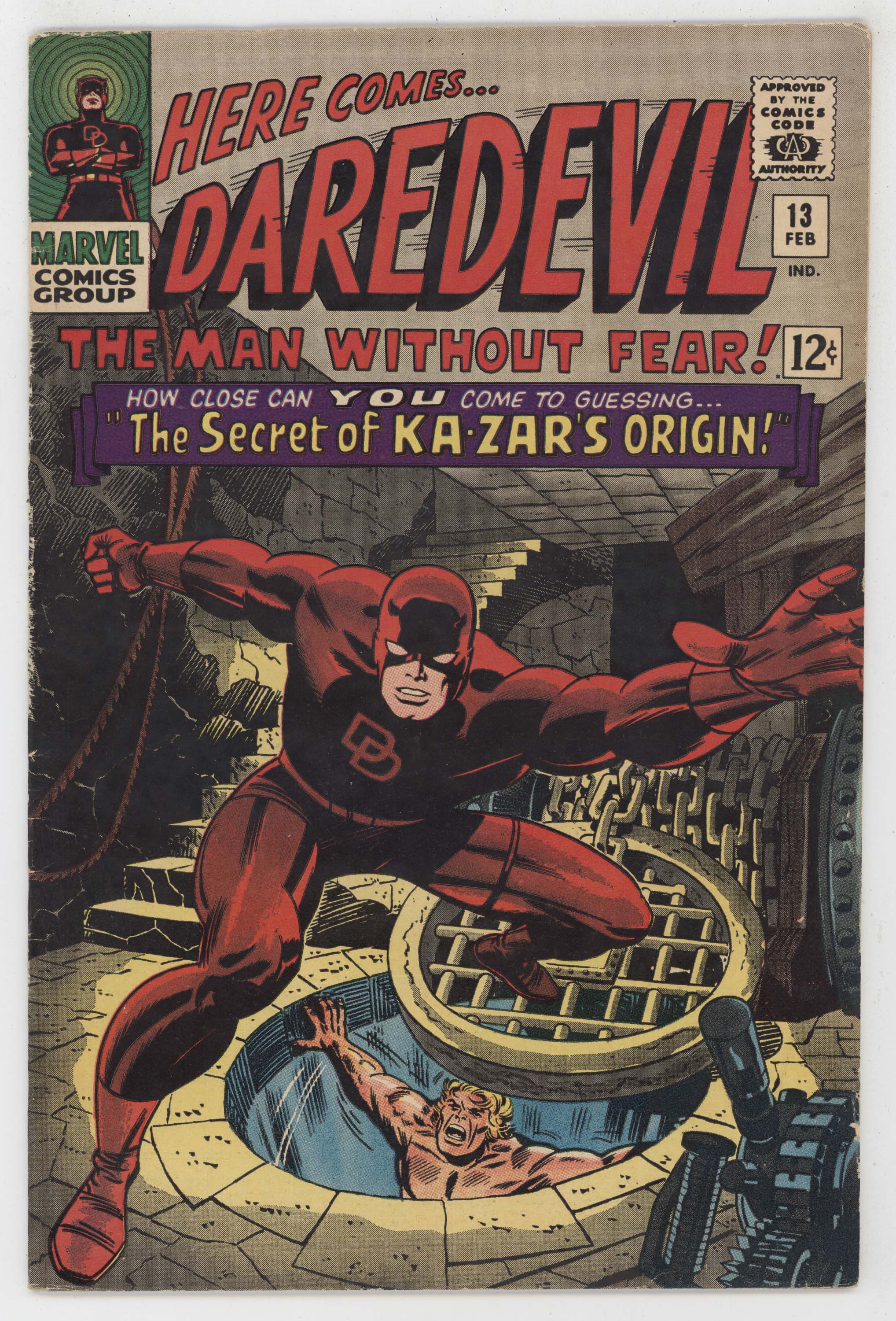Daredevil #13 アメコミ リーフ Daredevil 13 Marvel 1966 FN Ka-Zar Stan Lee Jack Kirby John Romita