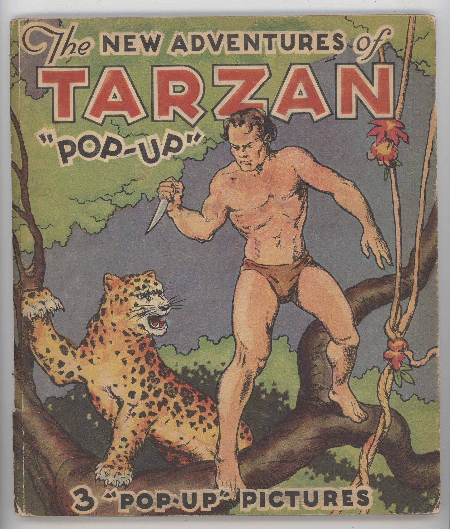 New Adventures Of Tarzan Pop-Up HC Book Blue Ribbon 1935 VG