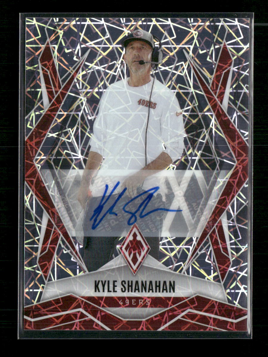 2025 Panini Phoenix Base Autographs Lazer Prizm Kyle Shanahan #/25 Auto #120 - Golden Apple Comics