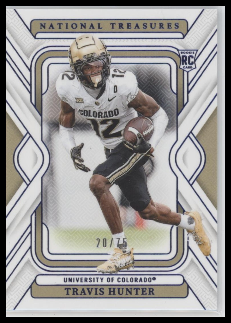 2025 Panini National Treasures Collegiate Century Blue Travis Hunter #/75 #31 - Golden Apple Comics