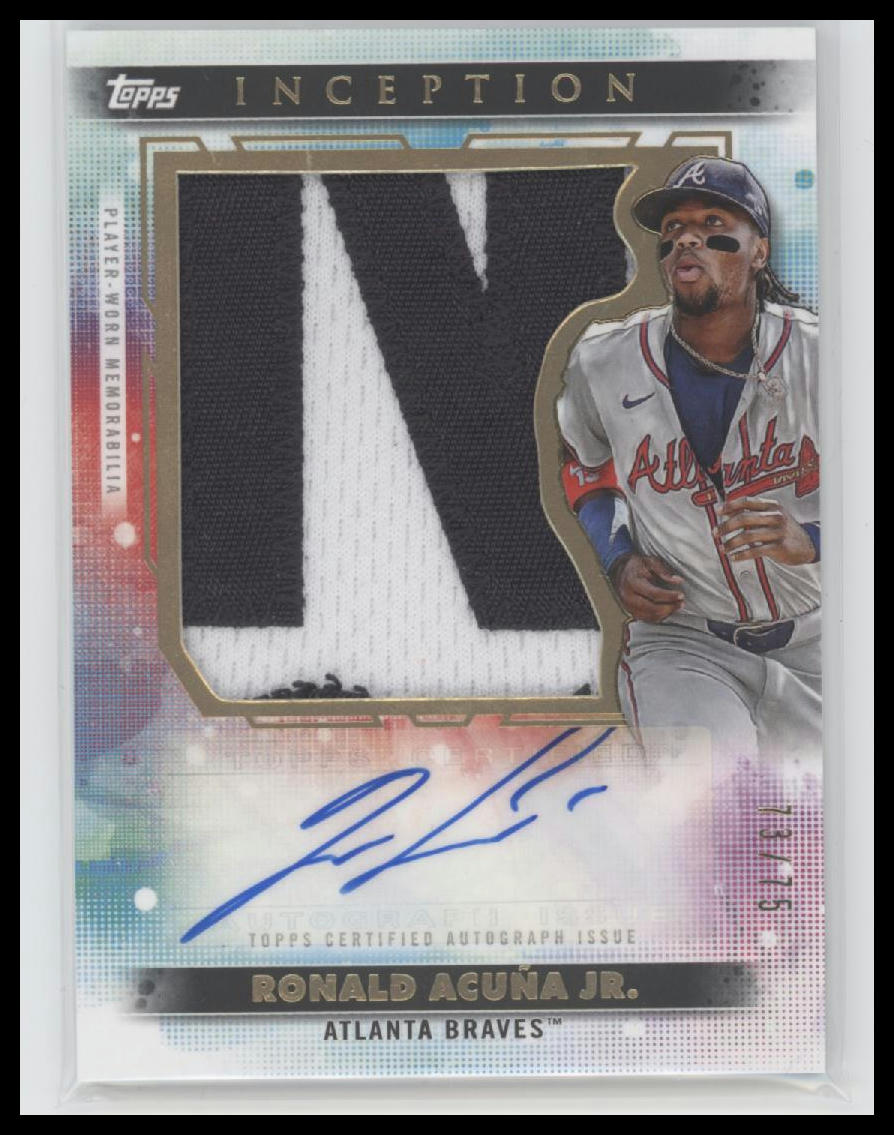 2021 Topps Inception Autograph Jumbo Patch #75 Ronald Acuña Jr. #AJP-RA - Golden Apple Comics