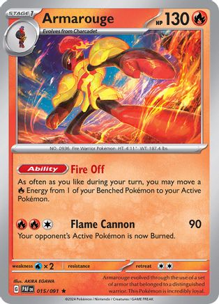 Armarouge 015/091 - SV Paldean Fates Holofoil