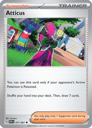 Atticus 077/091 - SV Paldean Fates Reverse Holofoil