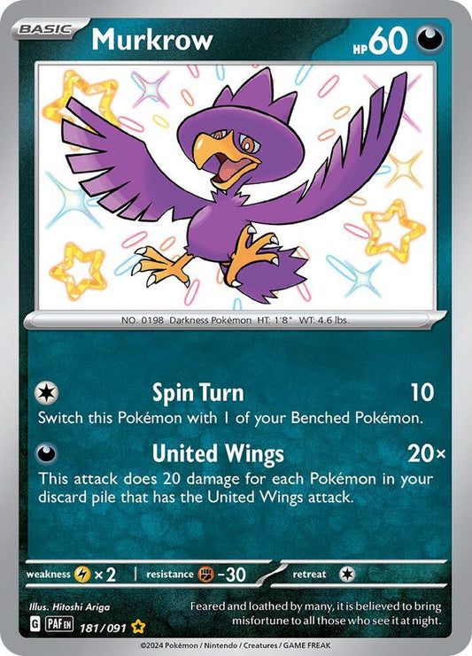 Murkrow (181/091) [Scarlet & Violet: Paldean Fates]