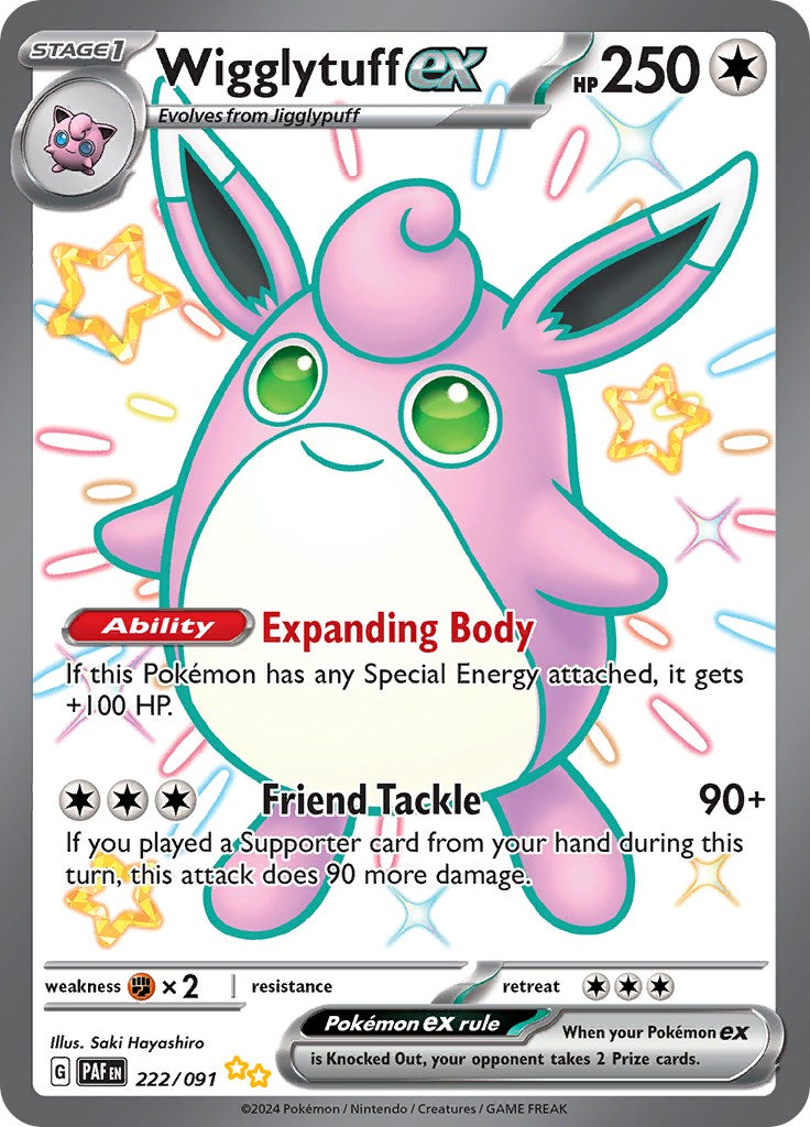 Wigglytuff ex (222/091) [Scarlet & Violet: Paldean Fates]