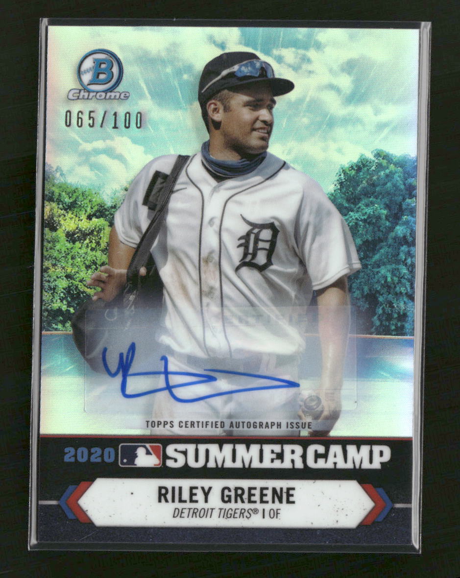 2021 Bowman Chrome 2020 Summer Camp Autographs Riley Greene #/100 Auto #SC-5 - Golden Apple Comics
