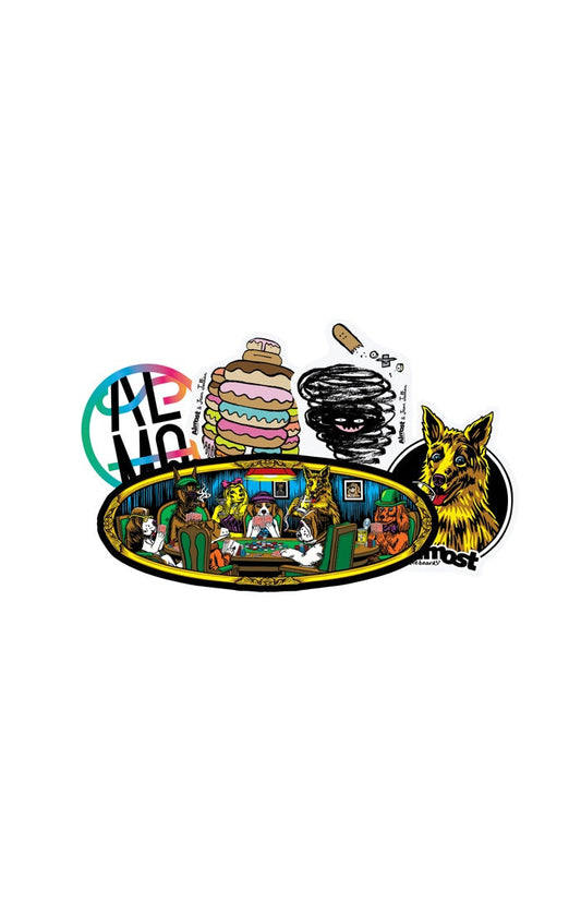 Almost Skateboards Spring 2018 Sticker 5pk Poker Dogs