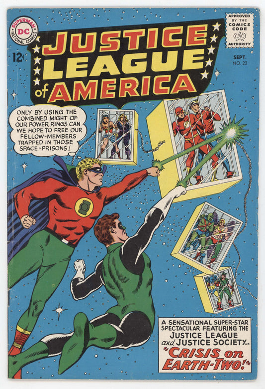 Justice League Of America 22 DC 1963 FN Green Lantern Arrow Flash Crisis Earth Two