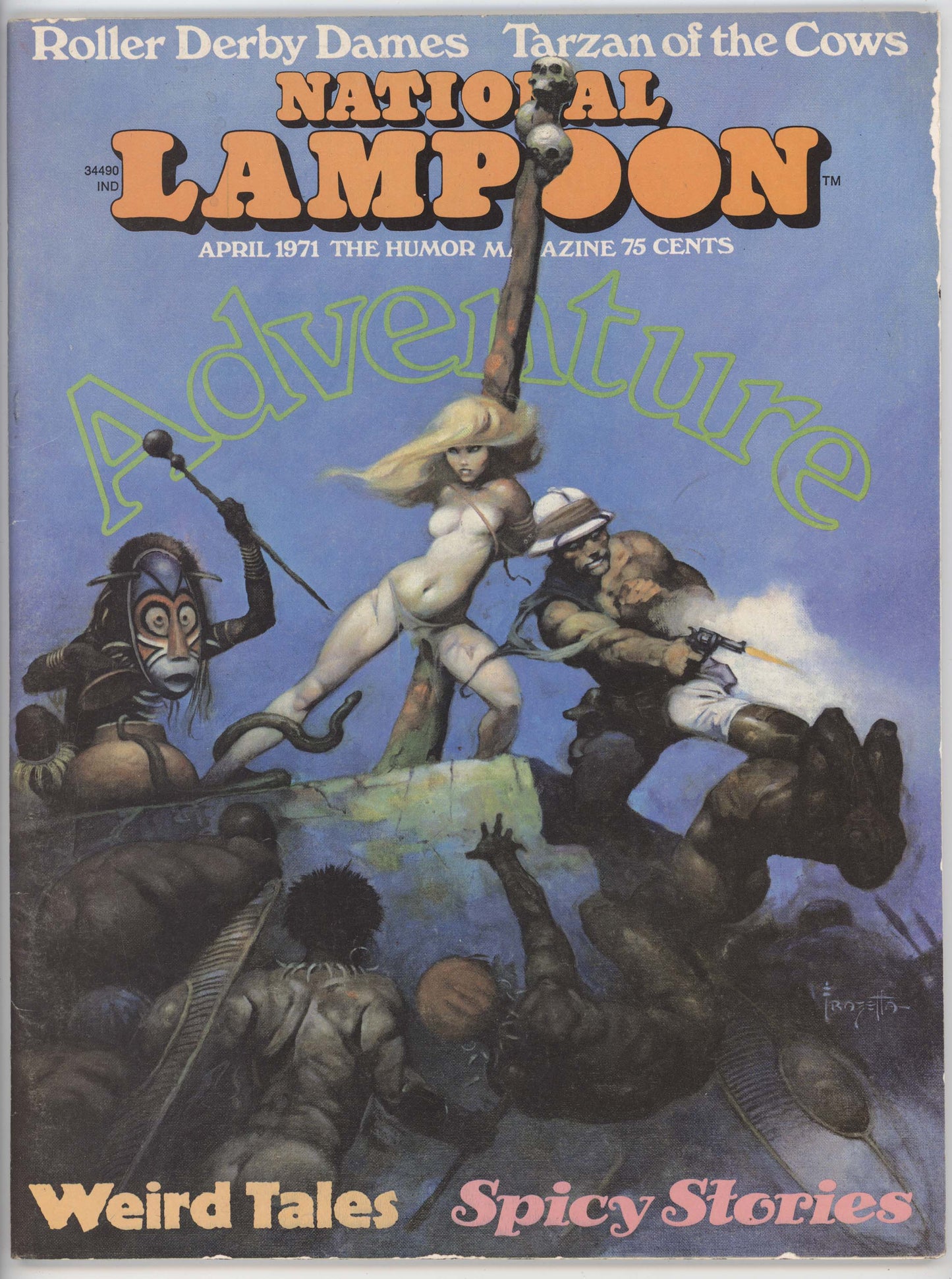 National Lampoon April 1971 VG FN Frank Frazetta GGA Spicy Stories