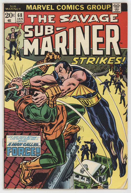 Savage Sub-Mariner 68 Marvel 1974 VG John Romita Namor 1st Force