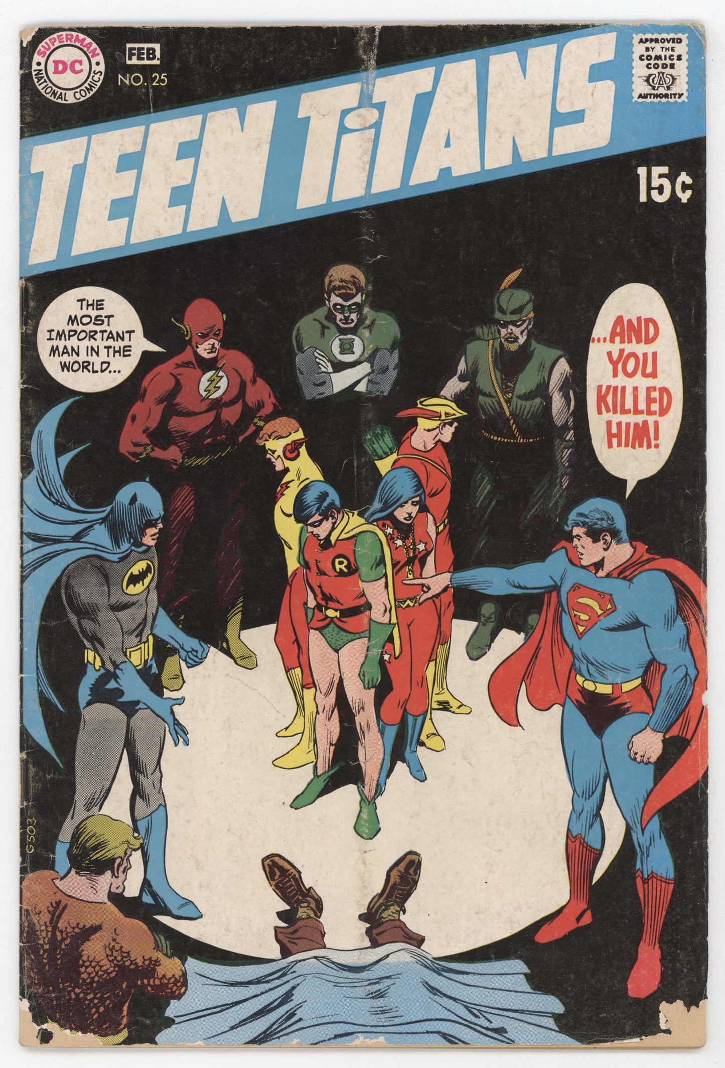 Teen Titans 25 DC 1970 GD VG Nick Cardy Kid Flash Wonder Girl Superman Batman