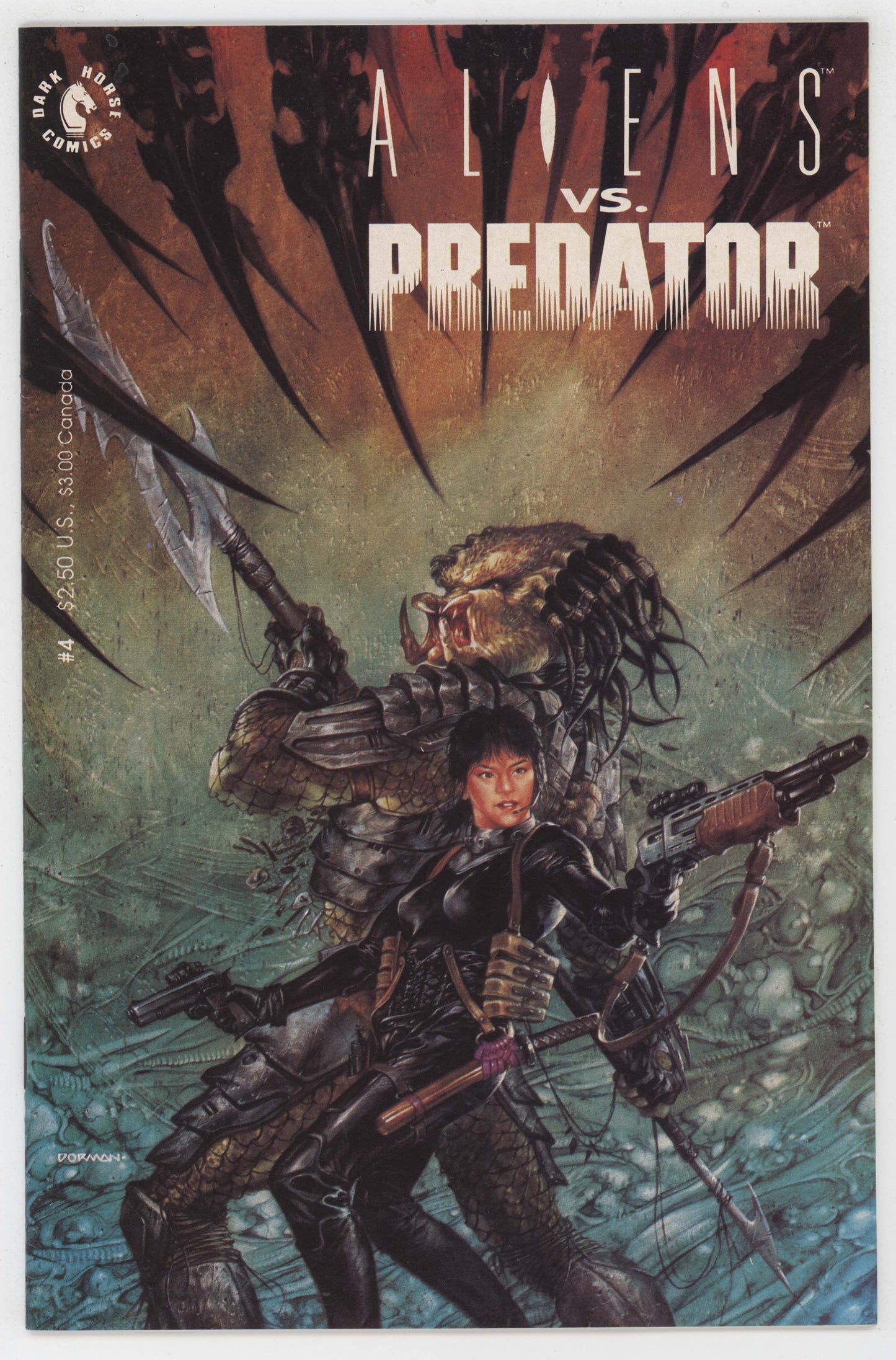 Aliens Vs Predator 4 Dark Horse 1990 NM Dave Dorman Randy Stradley