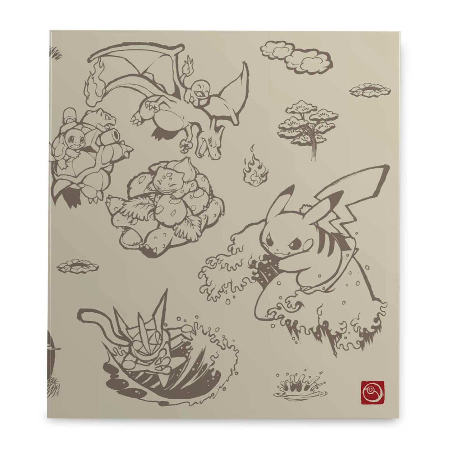 D-Ring Binder - Pikachu (Scroll Painting Style)