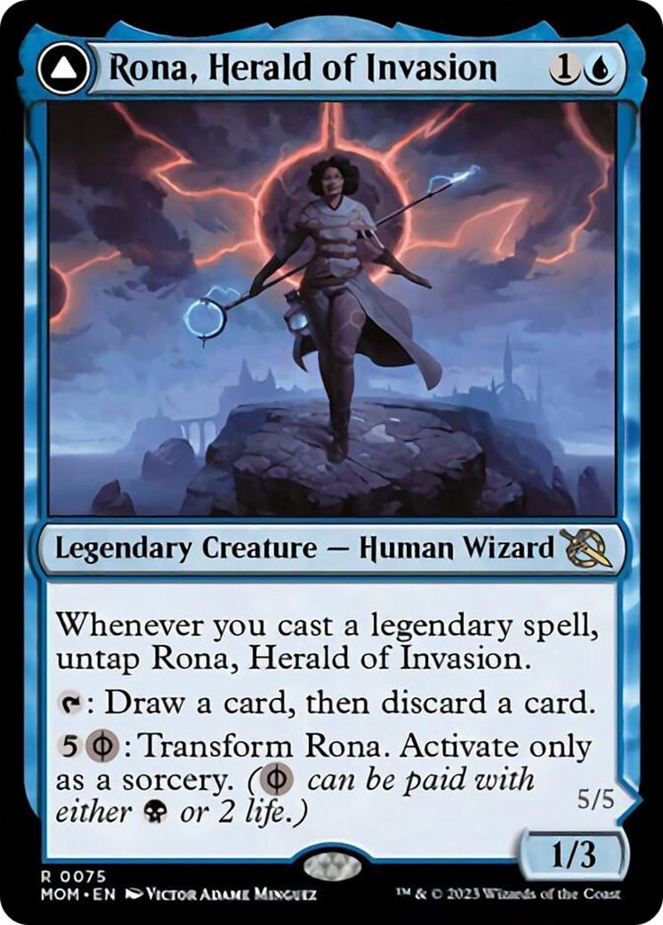 Rona, Herald of Invasion // Rona, Tolarian Obliterator (MOM-075) - March of the Machine Foil