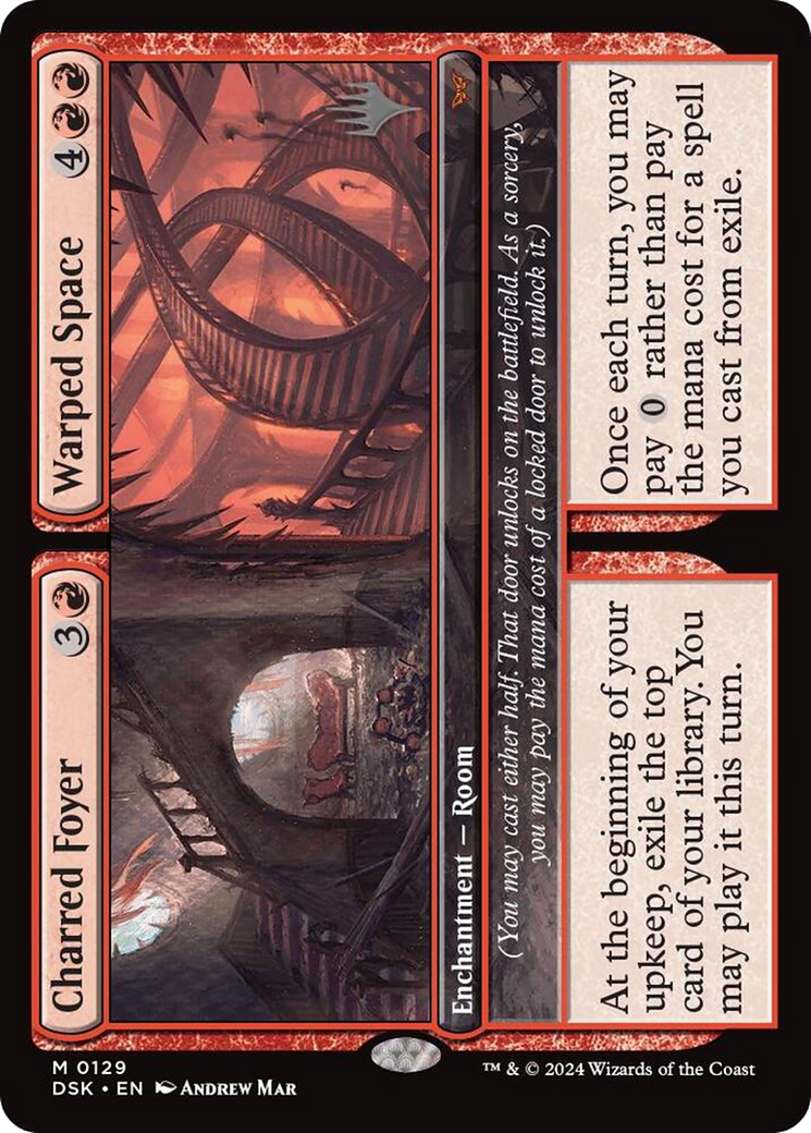 Charred Foyer // Warped Space (PPDSK-129) - Duskmourn: House of Horror Promos