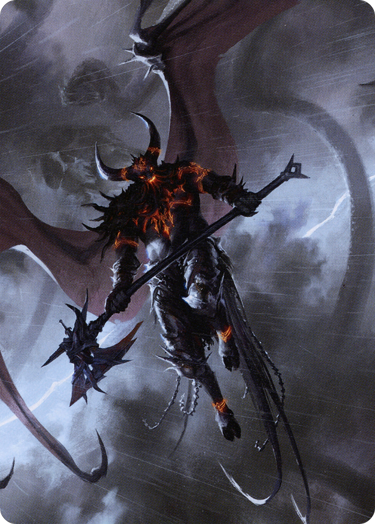 Burning-Rune Demon Art Card (ASKHM-020) - Art Series: Kaldheim (Borderless)