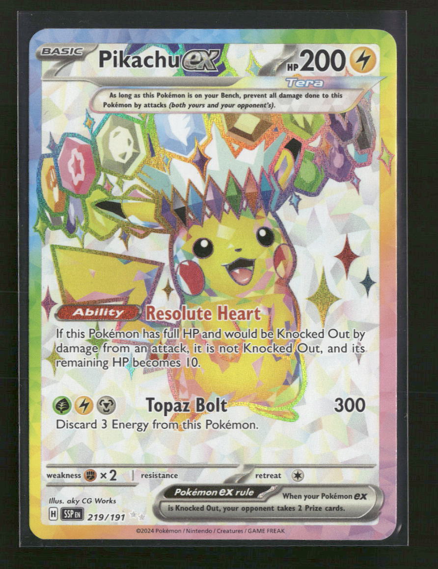 SV08: Surging Sparks Pikachu ex #219/191 - Golden Apple Comics