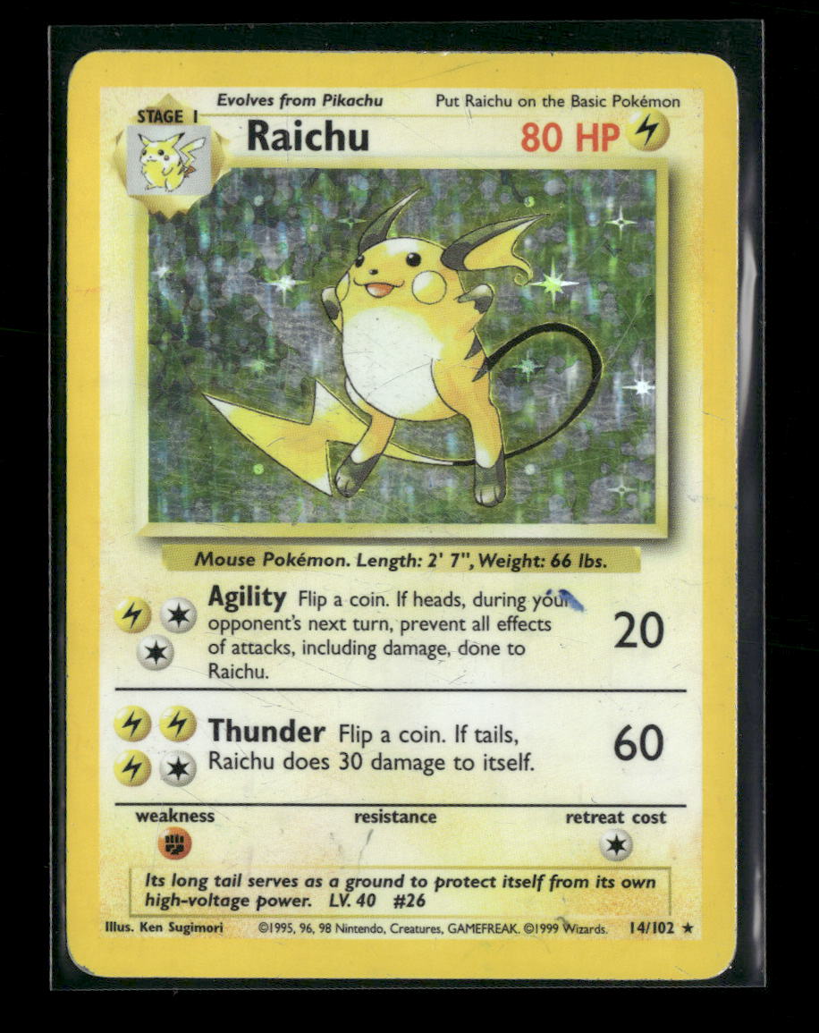 Base Set Raichu #014/102 - Golden Apple Comics