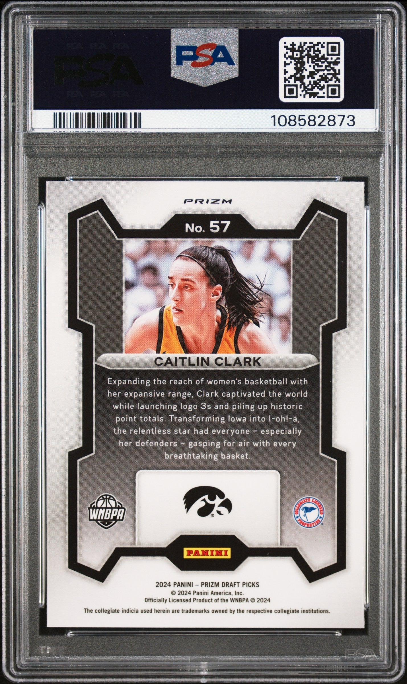 2024 Panini Prizm Draft Picks Red Ice Caitlin Clark 8 PSA #57 - Golden Apple Comics