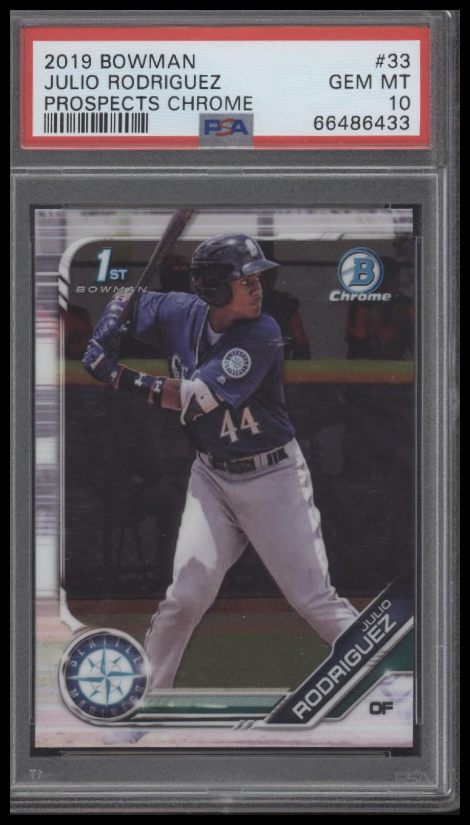 2019 Bowman Prospects Chrome Prospects Chrome Julio Rodriguez 10 PSA #33 - Golden Apple Comics