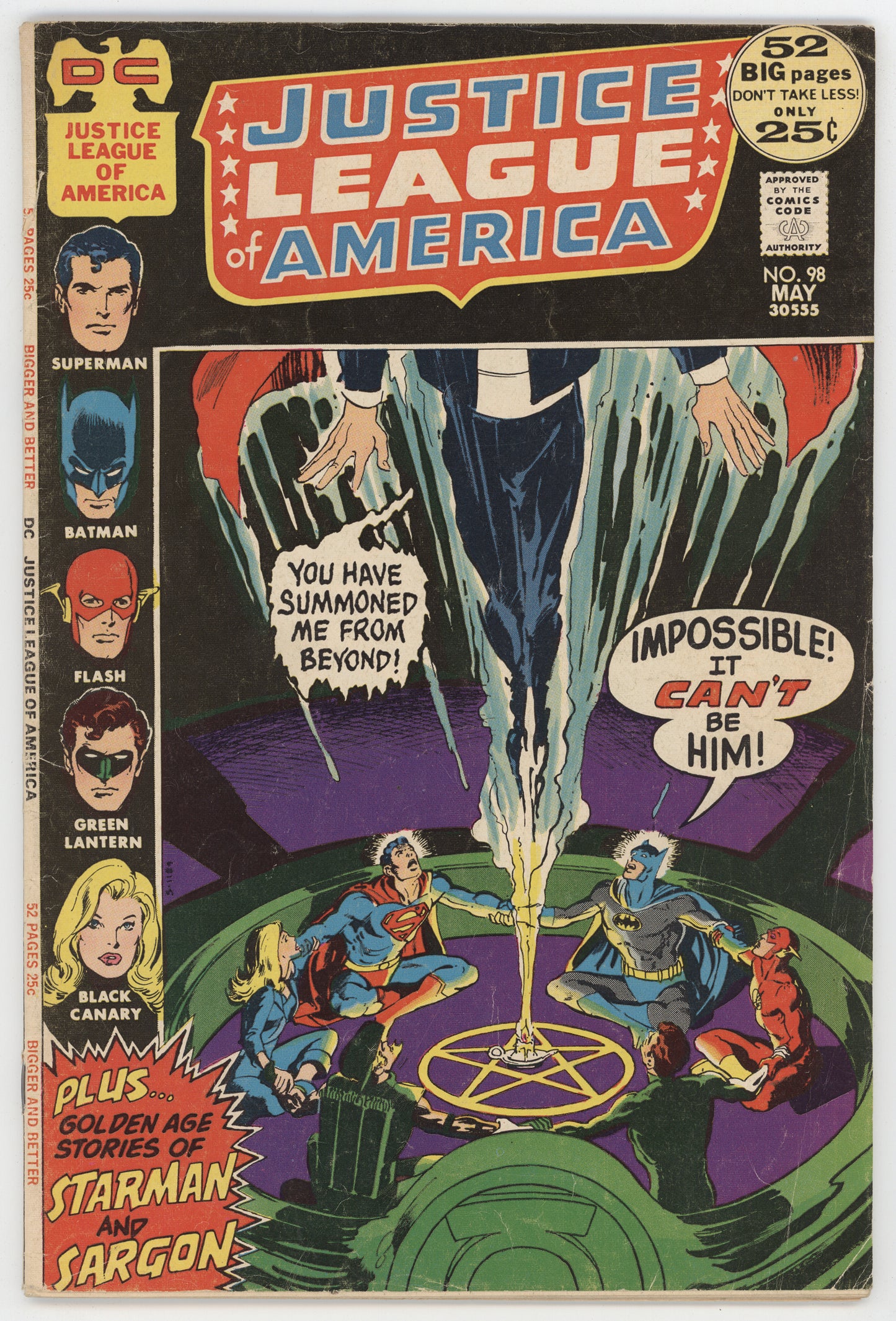 Justice League Of America 98 DC 1972 FN Superman Batman Green Lantern Flash Neal Adams