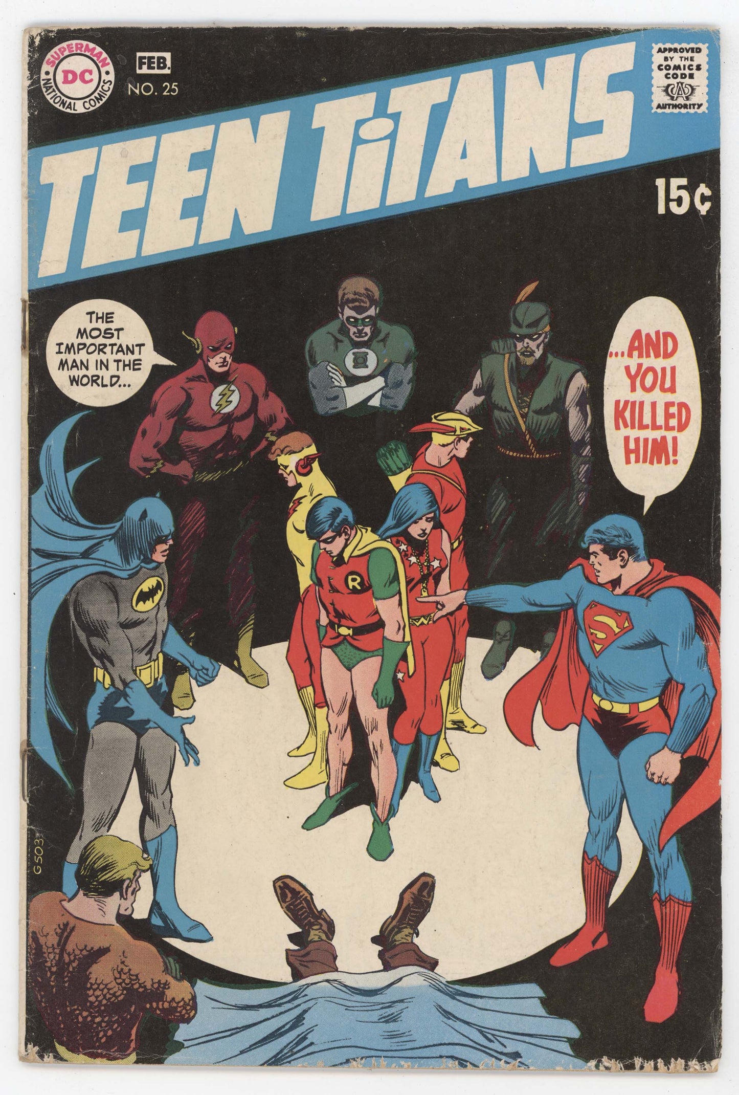 Teen Titans 25 DC 1970 GD VG Nick Cardy Kid Flash Wonder Girl Superman Batman