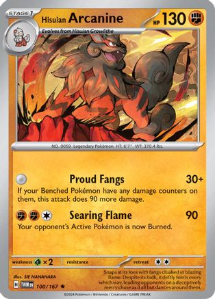 Hisuian Arcanine 100/167 - SV06 Twilight Masquerade Holofoil