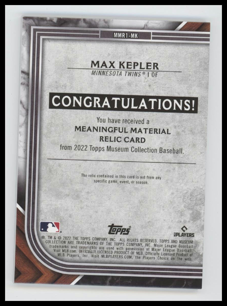 2022 Topps Meaningful Materials Relics Gold Max Kepler #/25 #MMR1-MK - Golden Apple Comics