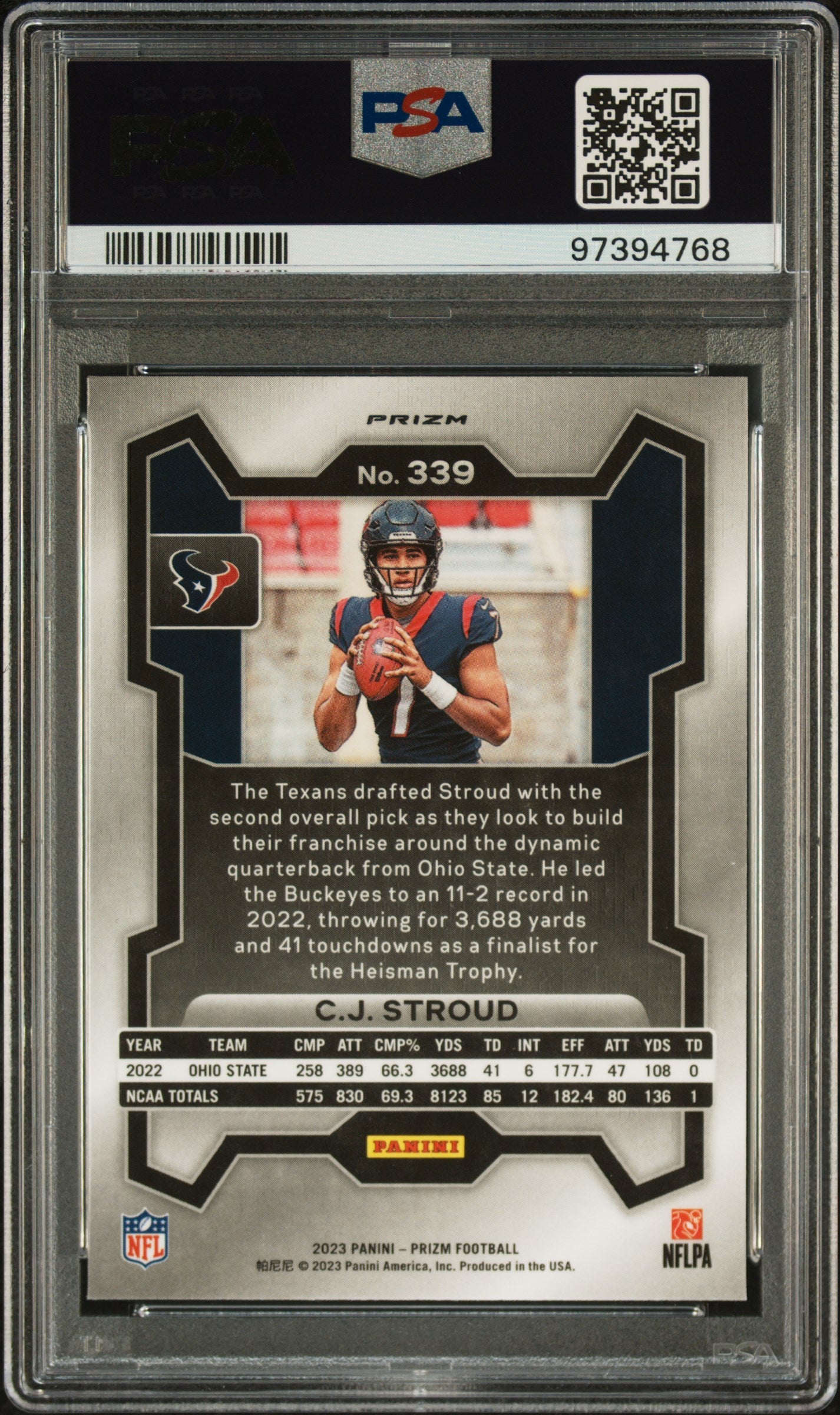 2023 Panini Prizm Neon Green Pulsar Cj Stroud 9 PSA #339 - Golden Apple Comics