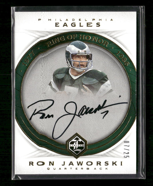 2017 Panini Limited Ring of Honor Autographs Ron Jaworski #/25 Auto #RHA-RJ - Golden Apple Comics