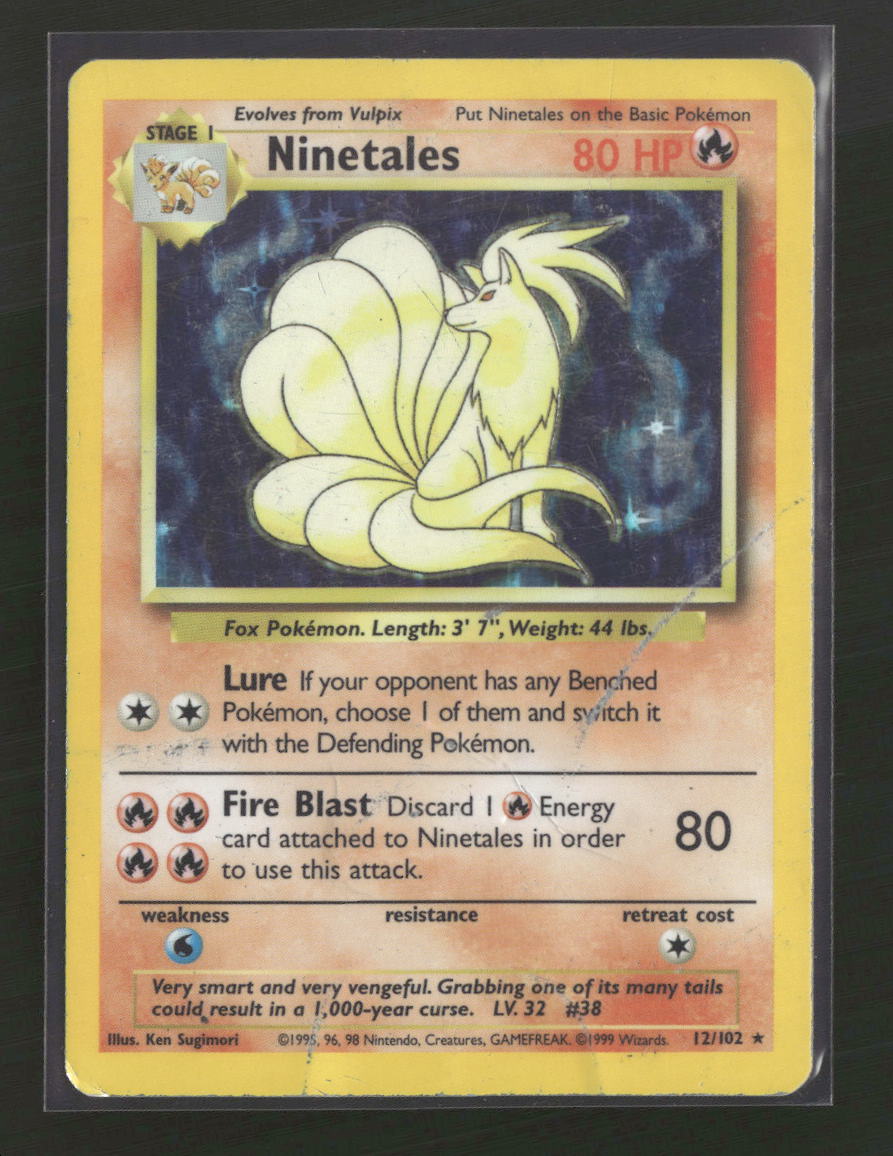 Base Set Ninetales #012/102 Damaged - Golden Apple Comics