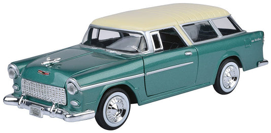 Motormax 73248AC-GR 1/24 Scale 1955 Chevrolet Bel Air Nomad