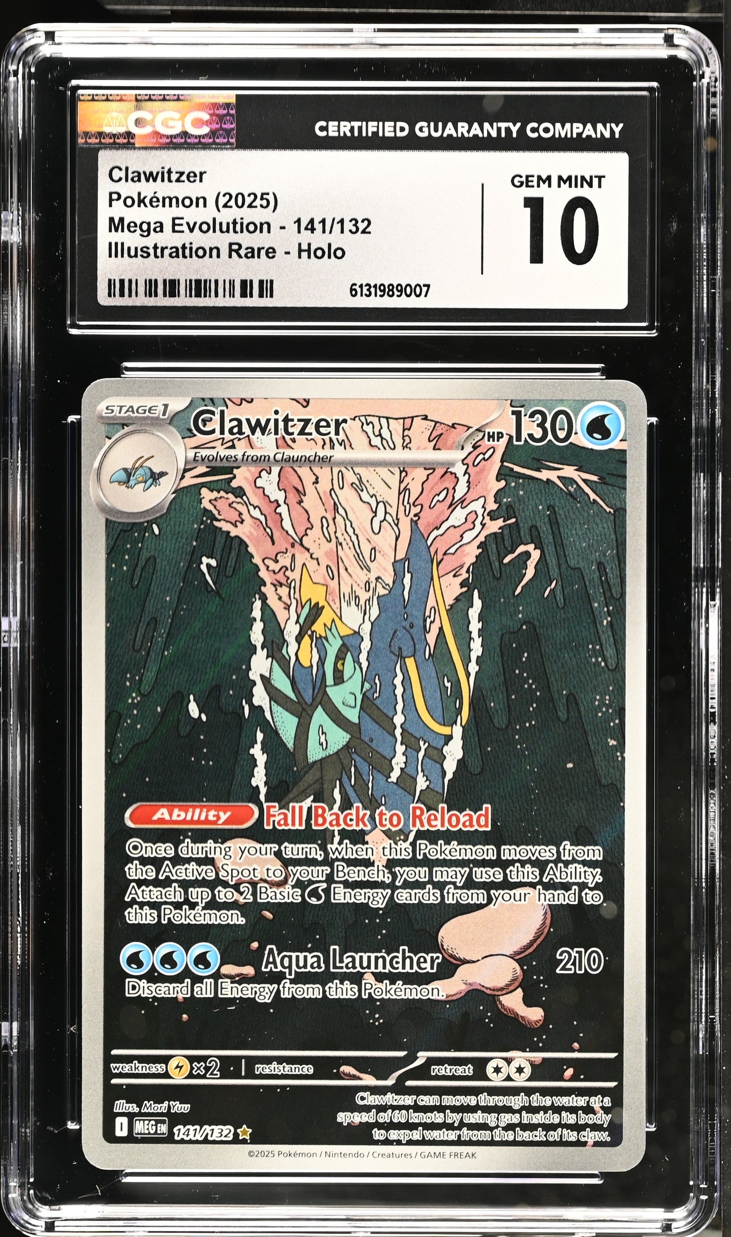 2025 Mega Evolution Clawitzer 10 CGC #141/132 - Golden Apple Comics