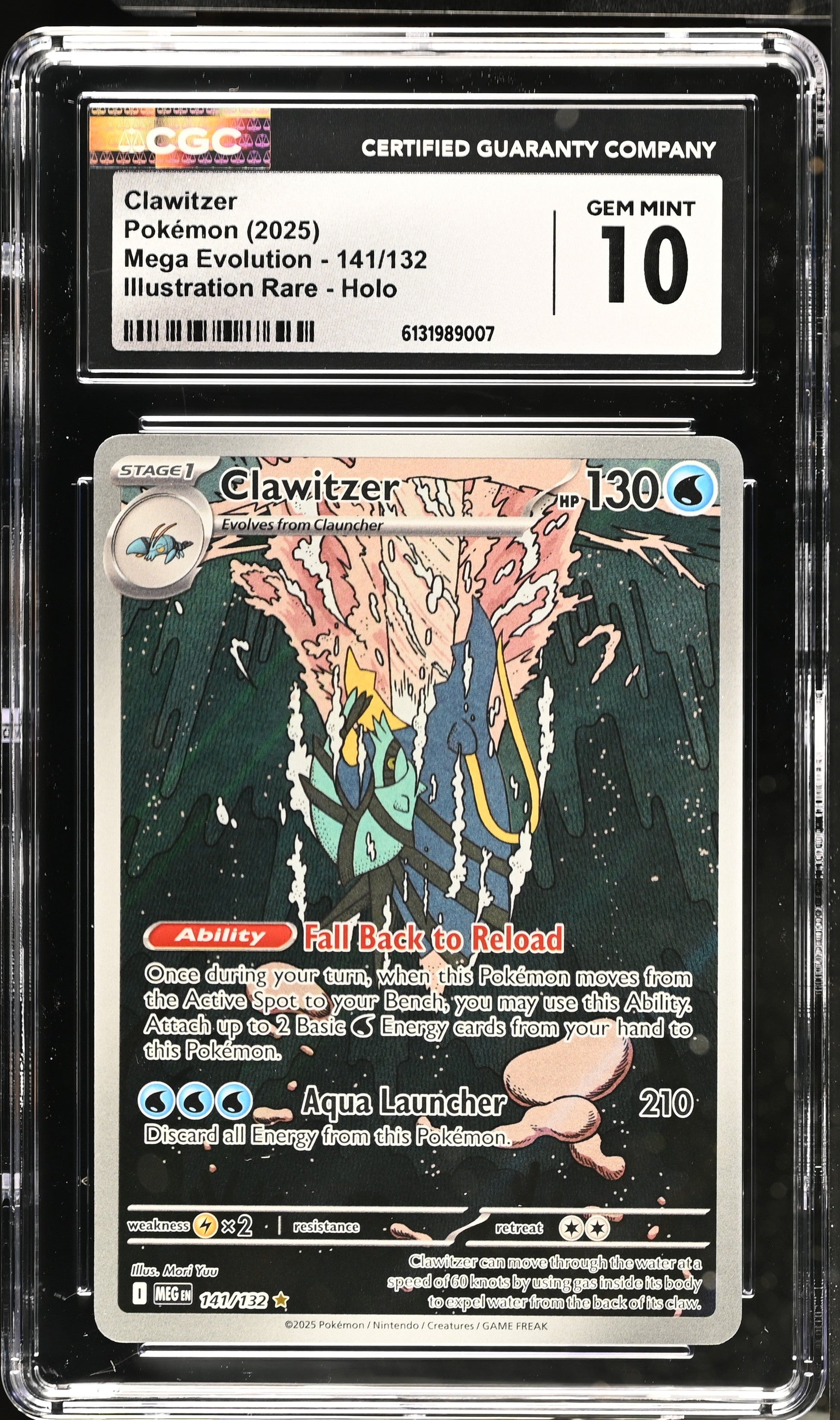 2025 Mega Evolution Clawitzer 10 CGC #141/132 - Golden Apple Comics