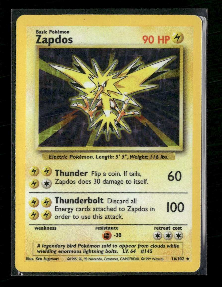 Base Set Zapdos #016/102 - Golden Apple Comics