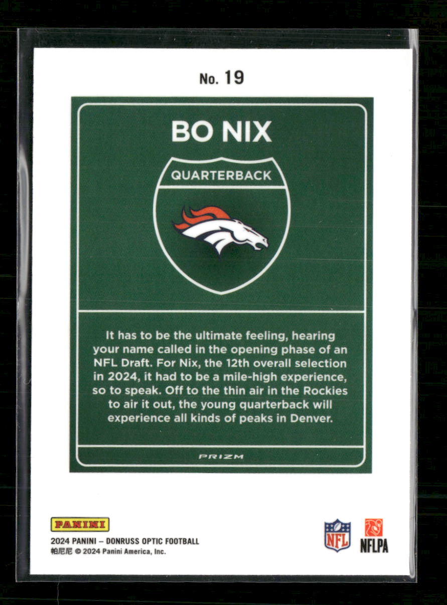 2024 Donruss Downtown Bo Nix #19 - Golden Apple Comics