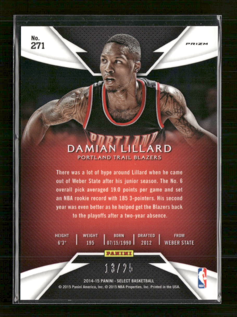 2014-15 Panini Select Prizms Tie Dye Damian Lillard #/25 #271 - Golden Apple Comics