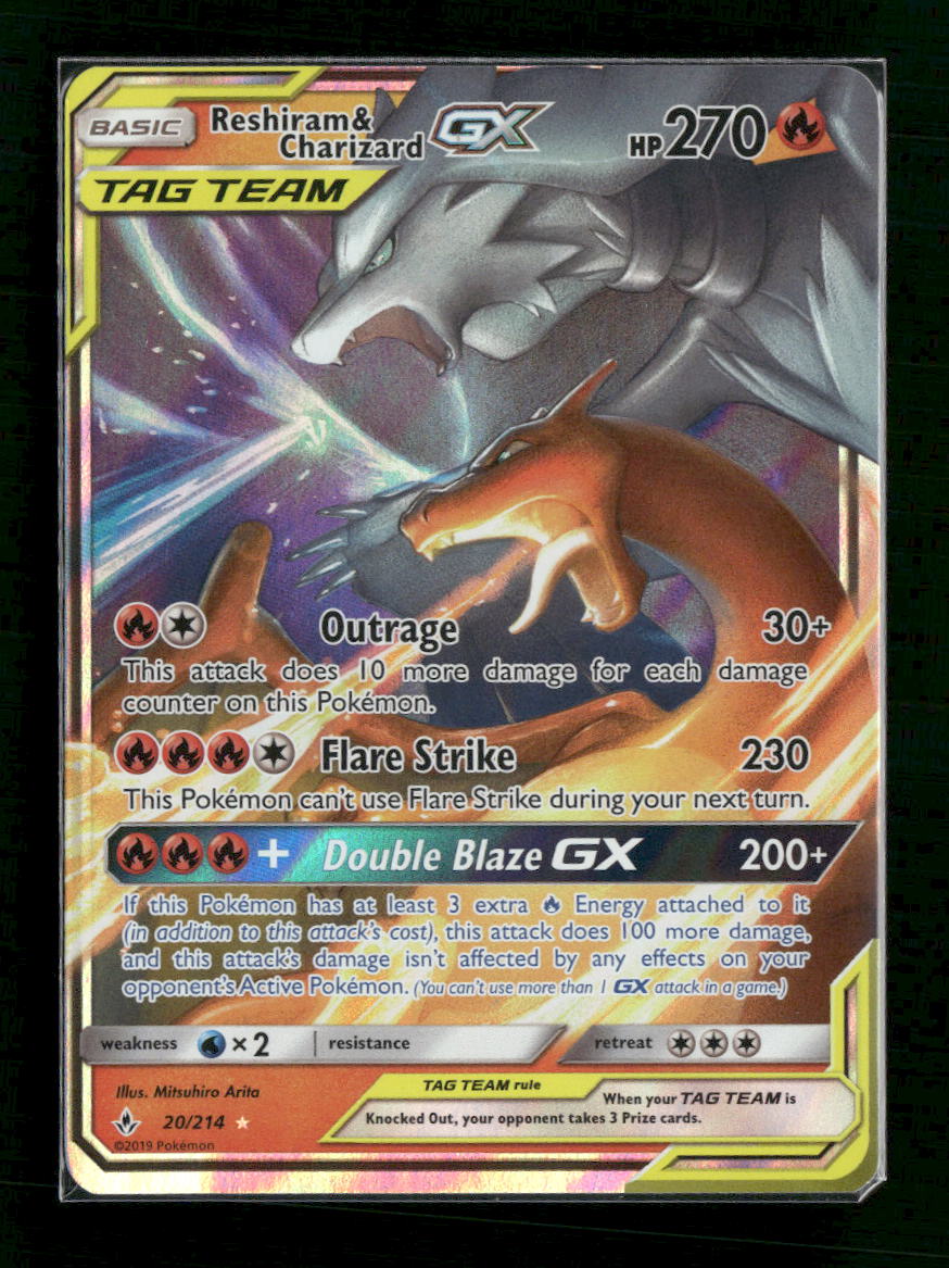 SM - Unbroken Bonds Reshiram & Charizard GX #20/214 - Golden Apple Comics