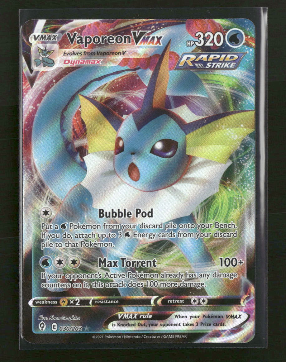 SWSH07: Evolving Skies Vaporeon VMAX #030/203 - Golden Apple Comics