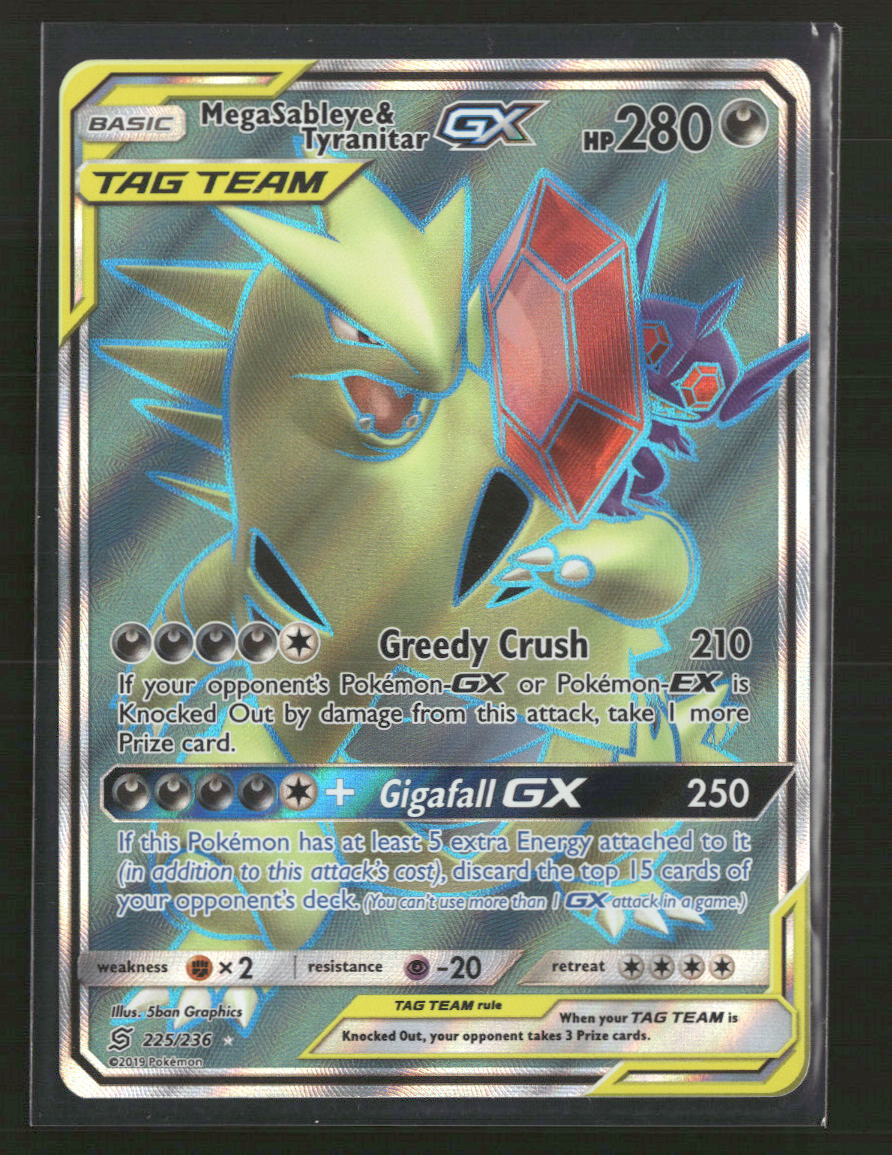 SM - Unified Minds Mega Sableye & Tyranitar GX (Full Art) #225/236 - Golden Apple Comics