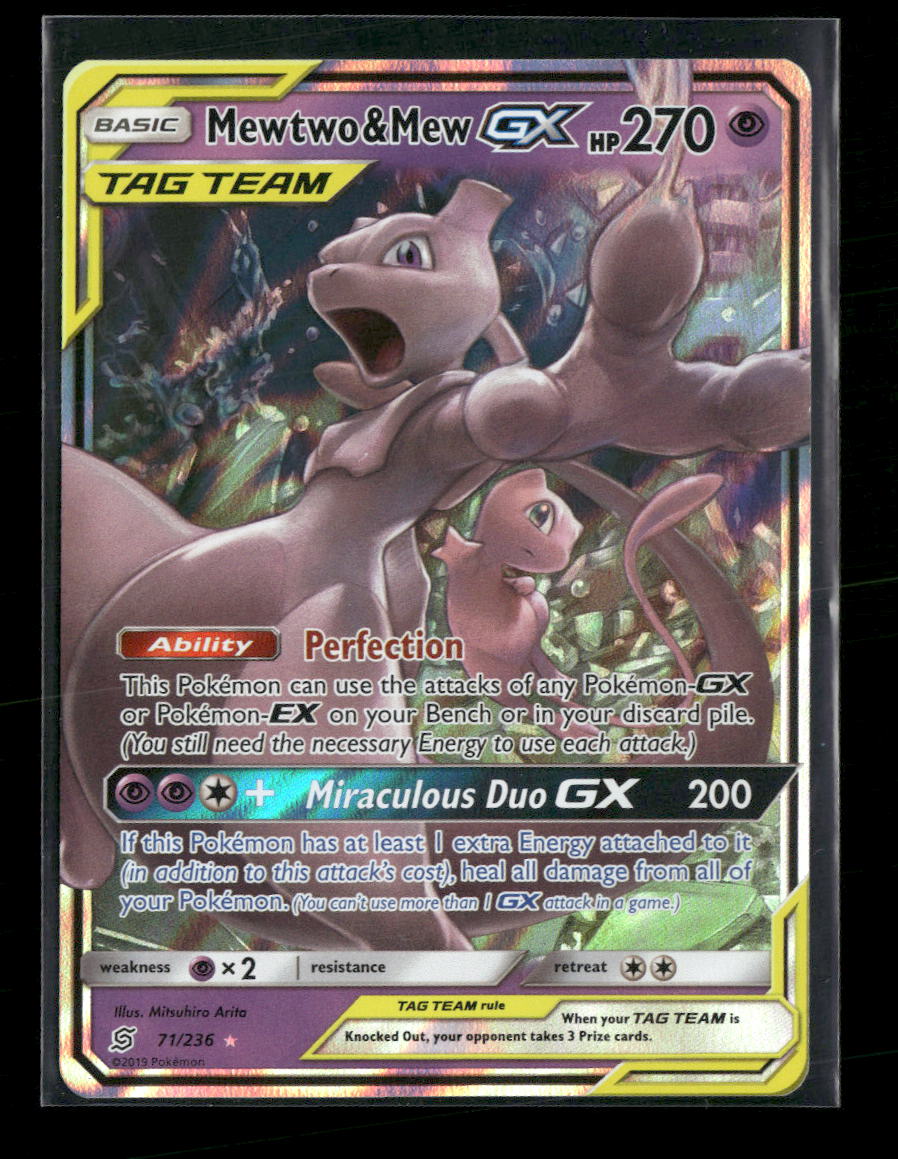 SM - Unified Minds Mewtwo & Mew GX #71/236 - Golden Apple Comics
